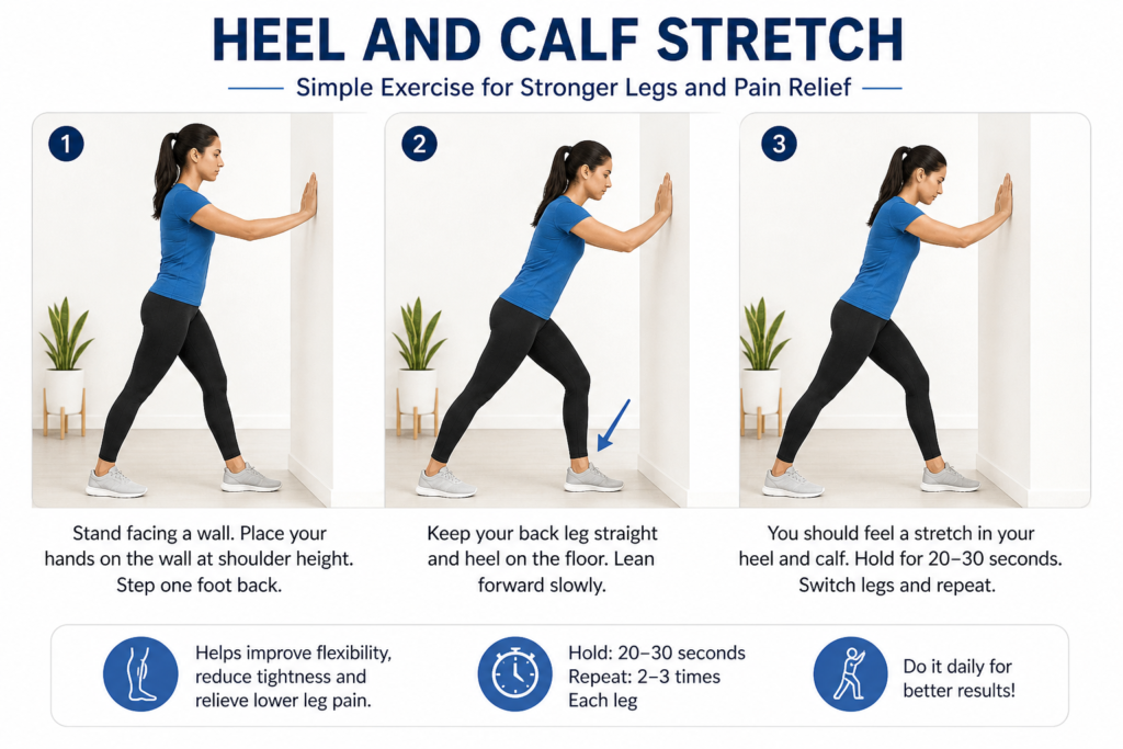 Heel and calf stretch